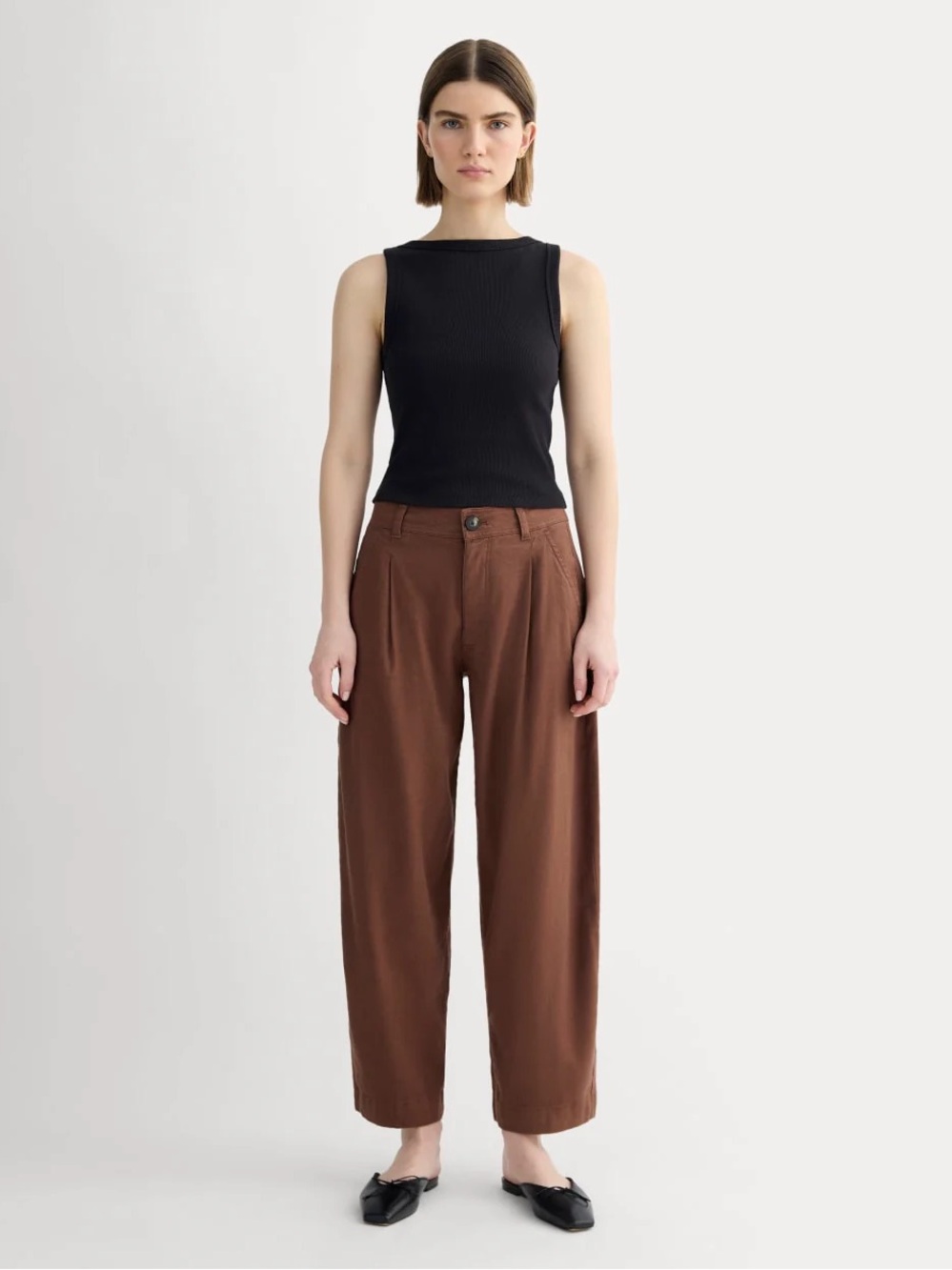 Everlane - THE EVERYWHERE PANT IN STRETCH LINEN - cedarwood color
